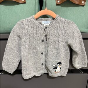 Baby 12-18mos unisex boy Janie and Jack Gray cable Knit Cardigan